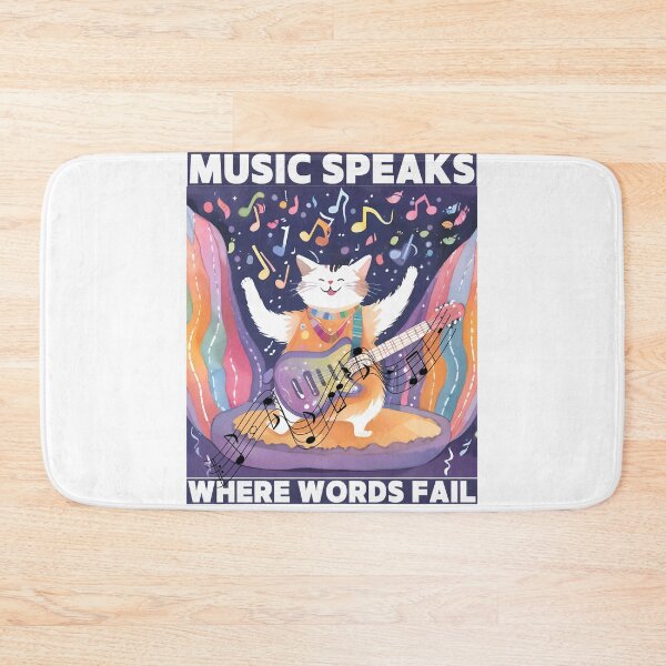 Item preview, Cat said Music Speaks where words fail designed and sold by Vibes-vintage.