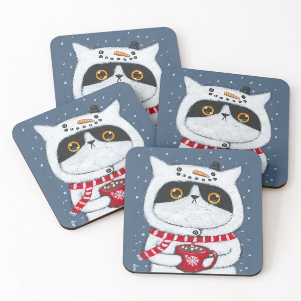 Item preview, Hot Cocoa Kitty Snowman designed and sold by KilkennyCat Art.