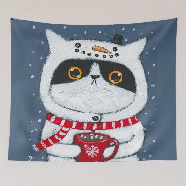 Item preview, Hot Cocoa Kitty Snowman designed and sold by KilkennyCat Art.