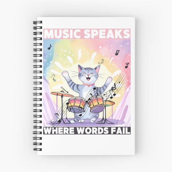 Item preview, Cat said Music Speaks where words fail designed and sold by Vibes-vintage.