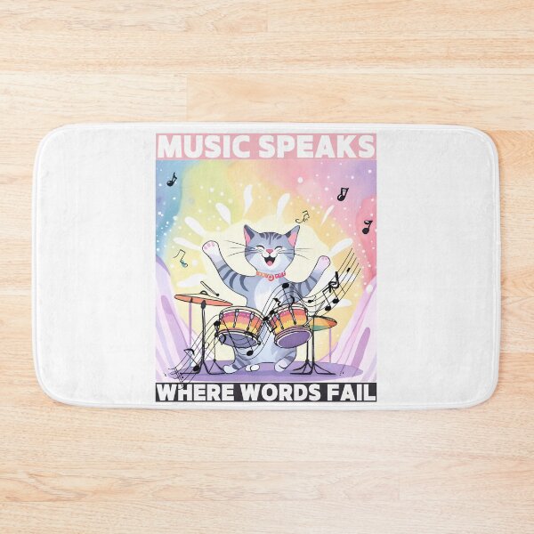Item preview, Cat said Music Speaks where words fail designed and sold by Vibes-vintage.