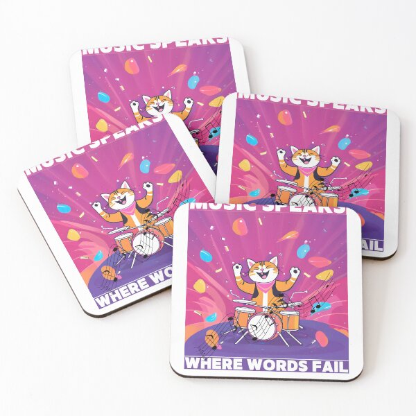 Item preview, Cat said Music Speaks where words fail designed and sold by Vibes-vintage.