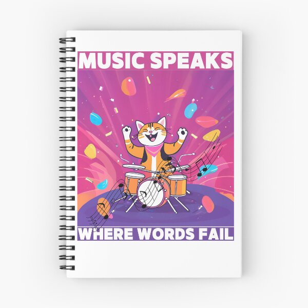 Item preview, Cat said Music Speaks where words fail designed and sold by Vibes-vintage.