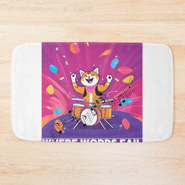 Item preview, Cat said Music Speaks where words fail designed and sold by Vibes-vintage.