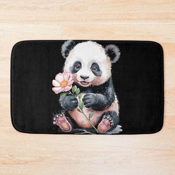 Item preview, Adorable Panda Holding Flower Art designed and sold by InsanseCreation.