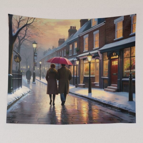 Artikelvorschau, Winter Twilight on London’s Cobblestone Paths entworfen und verkauft von BlareBlare.