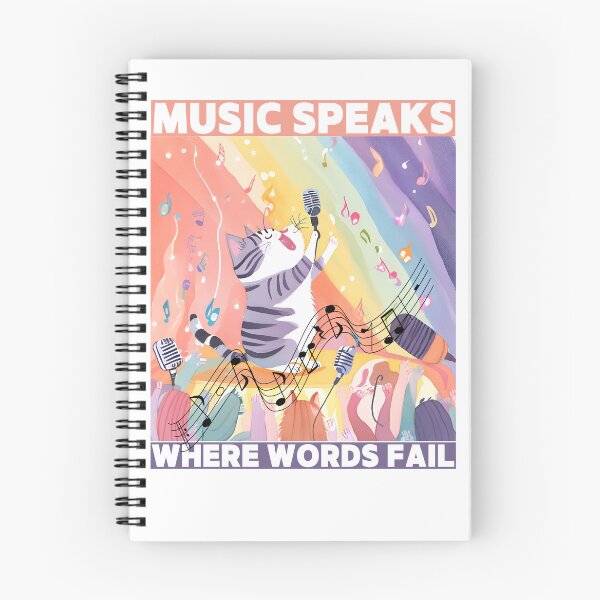 Item preview, Cat said Music Speaks where words fail designed and sold by Vibes-vintage.