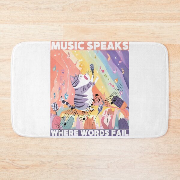 Item preview, Cat said Music Speaks where words fail designed and sold by Vibes-vintage.