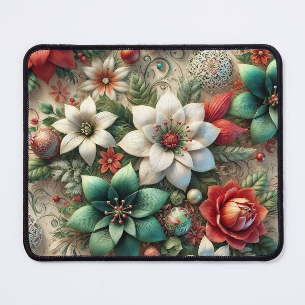Item preview, Christmas Bloom Seamless Pattern - Festive Floral Art designed and sold by Best-Art-32.