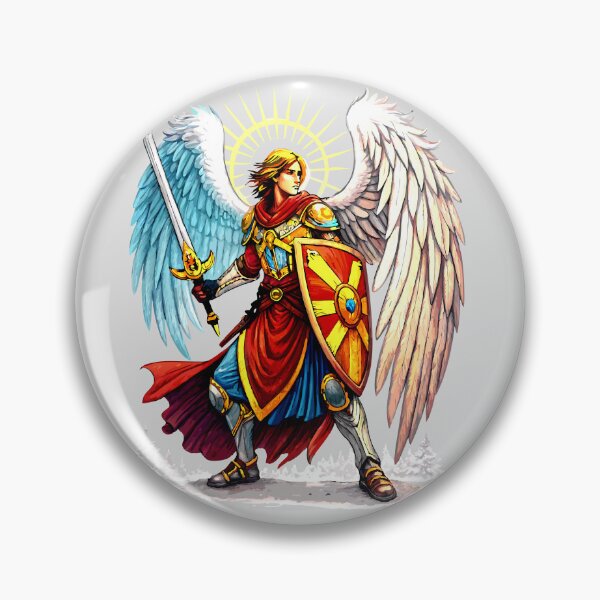Item preview, Archangel Michael: Divine Warrior with Radiant Wings designed and sold by VikArtStudio.