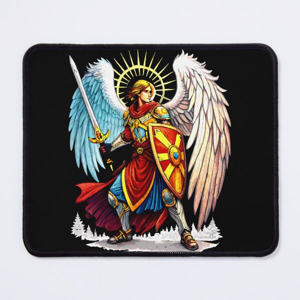Item preview, Archangel Michael: Divine Warrior with Radiant Wings designed and sold by VikArtStudio.