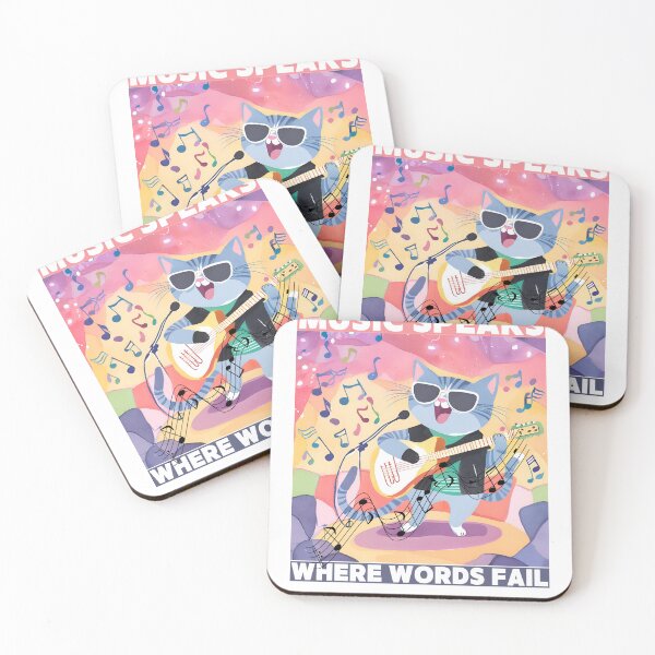 Item preview, Cat said Music Speaks where words fail designed and sold by Vibes-vintage.