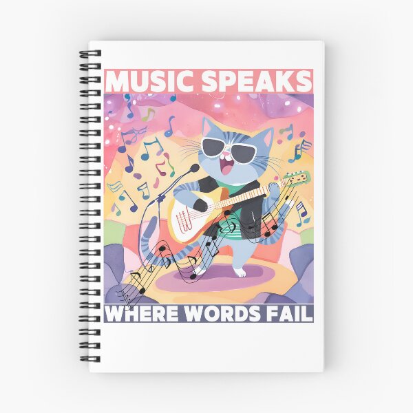 Item preview, Cat said Music Speaks where words fail designed and sold by Vibes-vintage.