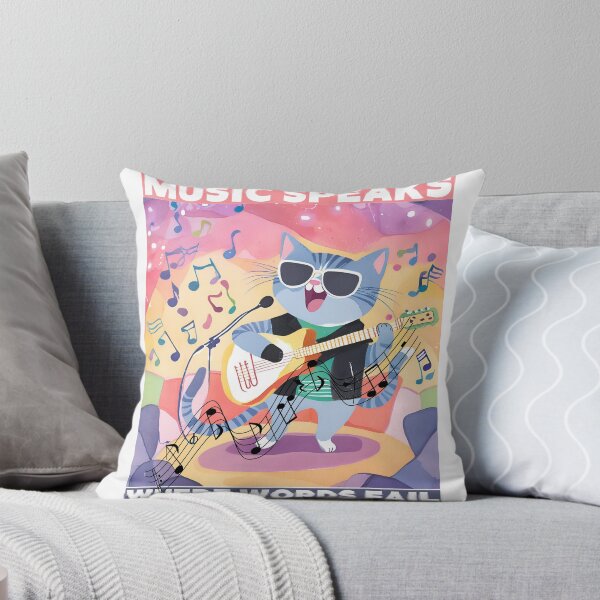 Item preview, Cat said Music Speaks where words fail designed and sold by Vibes-vintage.