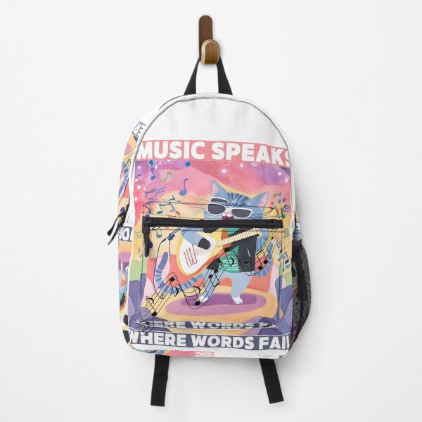 Item preview, Cat said Music Speaks where words fail designed and sold by Vibes-vintage.