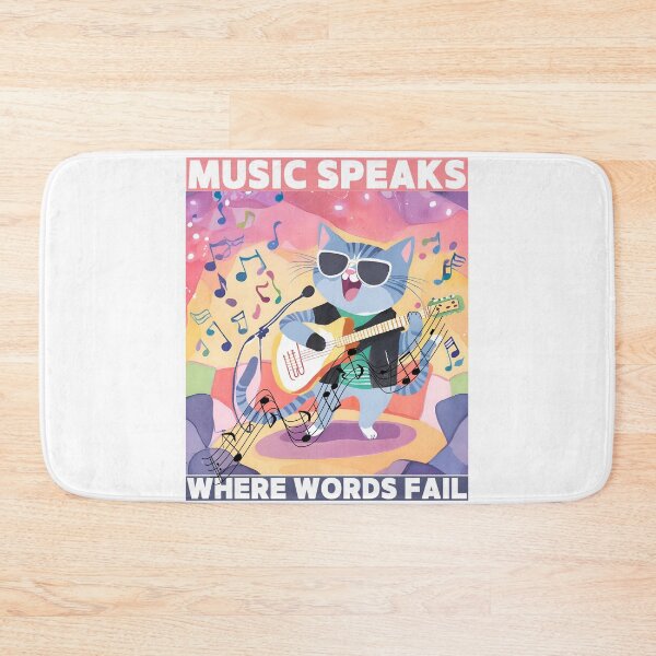 Item preview, Cat said Music Speaks where words fail designed and sold by Vibes-vintage.