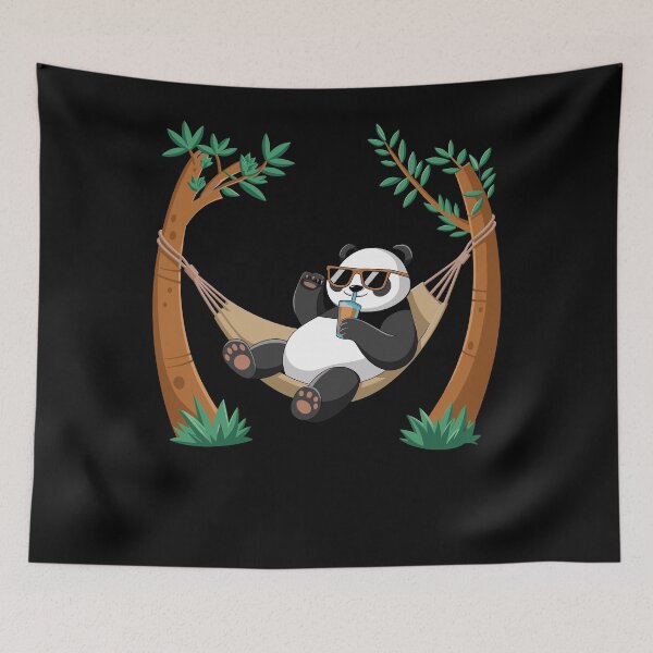Item preview, Cute Panda Relaxing in Hammock With Sunglasses designed and sold by InsanseCreation.