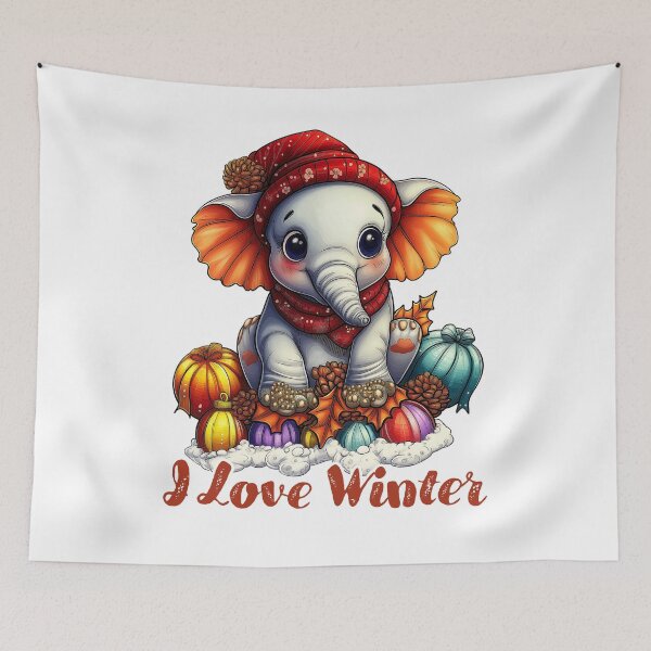 Item preview, Winter Loving Elephant	 designed and sold by BukkyStory.