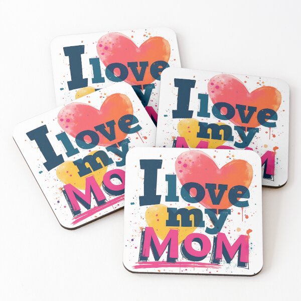 Item preview, Colorful text "I Love My Mom" Design designed and sold by vartisvit.