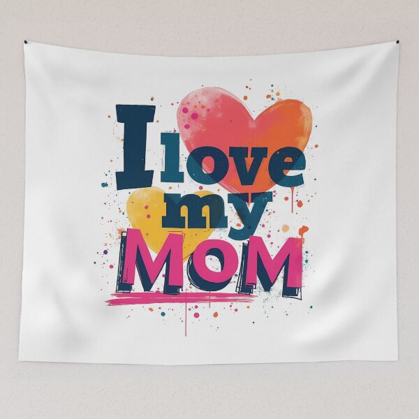 Item preview, Colorful text "I Love My Mom" Design designed and sold by vartisvit.