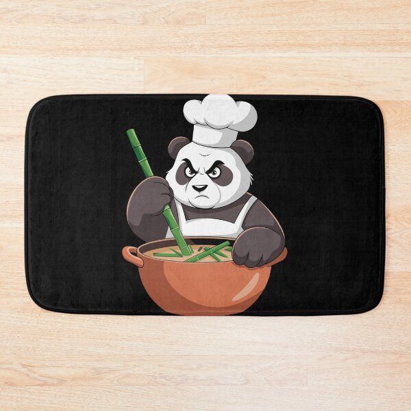 Item preview, Grumpy Panda Chef Stirring Pot Cartoon designed and sold by InsanseCreation.