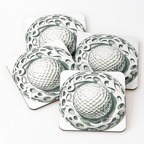 Item preview, Artistic Golf Ball with Intricate Dimple Details on Classic White Backdrop designed and sold by ShadowLilith3.