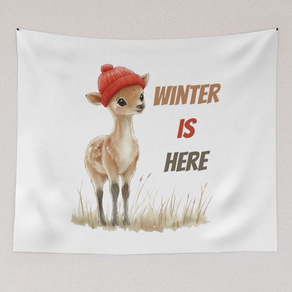 Item preview, Winter is Here with a Cute Deer	 designed and sold by BukkyStory.