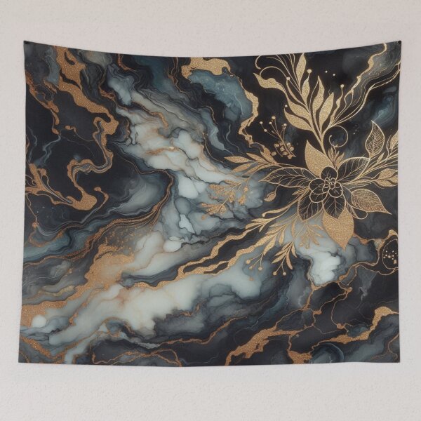 Item preview, Dark and light grey marble with gold highlights – pure elegance and art designed and sold by FotoworldEdel.