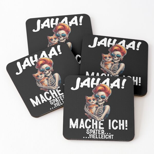 Item preview, Jahaa Mache Mache Ich Später Vielleicht - Cooles Skelett mit Katze - Lustiges Zitat  designed and sold by Smix Pixels.
