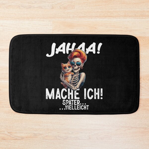 Item preview, Jahaa Mache Mache Ich Später Vielleicht - Cooles Skelett mit Katze - Lustiges Zitat  designed and sold by Smix Pixels.