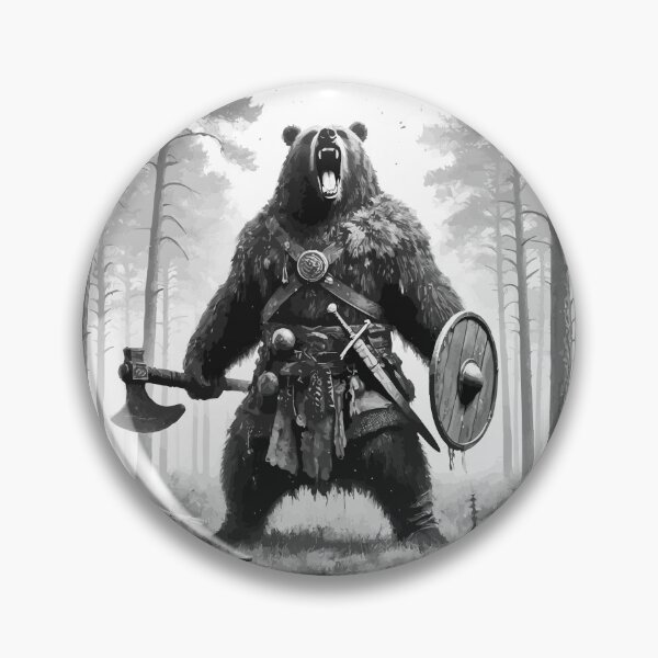 Item preview, Viking Bear Warrior Monochromatic designed and sold by TomFrontierArt.