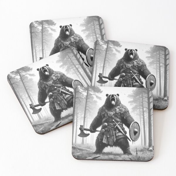 Item preview, Viking Bear Warrior Monochromatic designed and sold by TomFrontierArt.