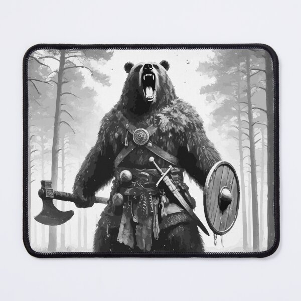 Item preview, Viking Bear Warrior Monochromatic designed and sold by TomFrontierArt.