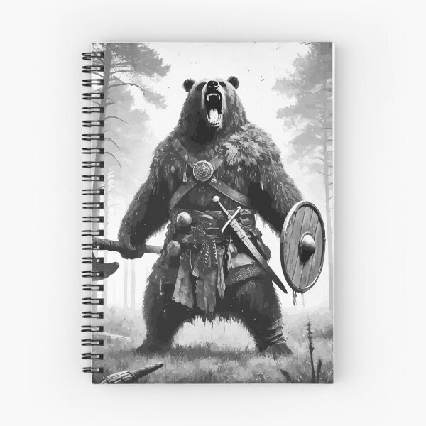 Item preview, Viking Bear Warrior Monochromatic designed and sold by TomFrontierArt.