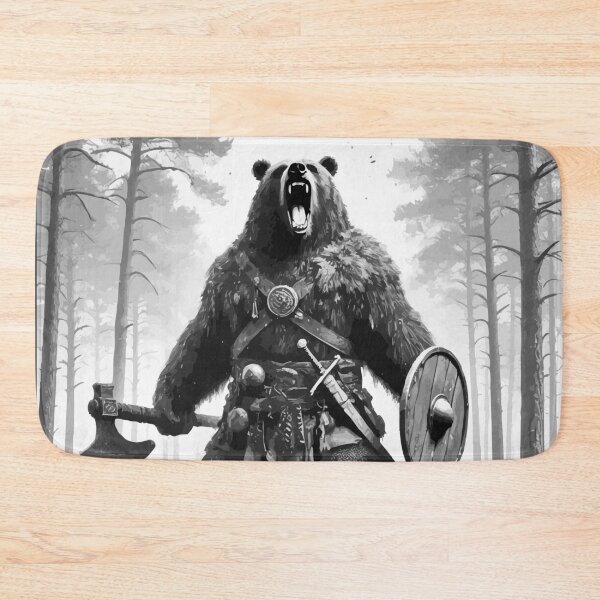 Item preview, Viking Bear Warrior Monochromatic designed and sold by TomFrontierArt.