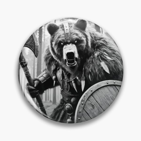 Item preview, Viking Bear Berserker Warrior Monochromatic designed and sold by TomFrontierArt.