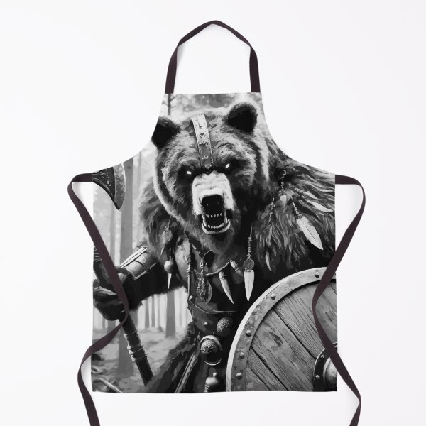 Item preview, Viking Bear Berserker Warrior Monochromatic designed and sold by TomFrontierArt.