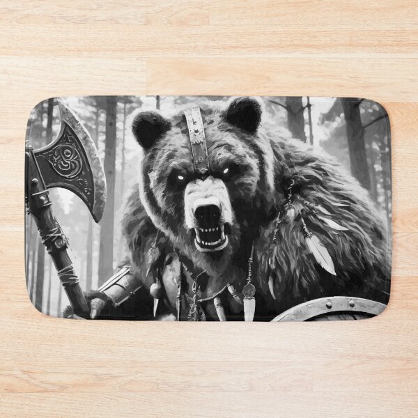 Item preview, Viking Bear Berserker Warrior Monochromatic designed and sold by TomFrontierArt.