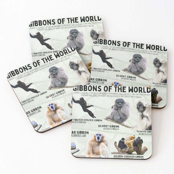 Item preview, Gibbons of the world Siamangs Lar gibbons javan Gibbon hoolock gibbon designed and sold by wesleykshaver.