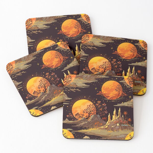 Item preview, Red sun and dark forest. designed and sold by PatDoArt.