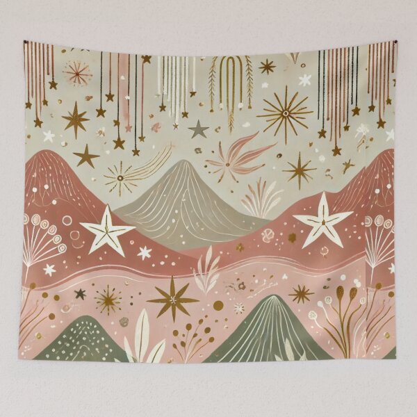 Item preview, Seamless Boho Falling Stars & Mountains | Whimsical Nature-Inspired Pattern designed and sold by DEEPDesignsART.