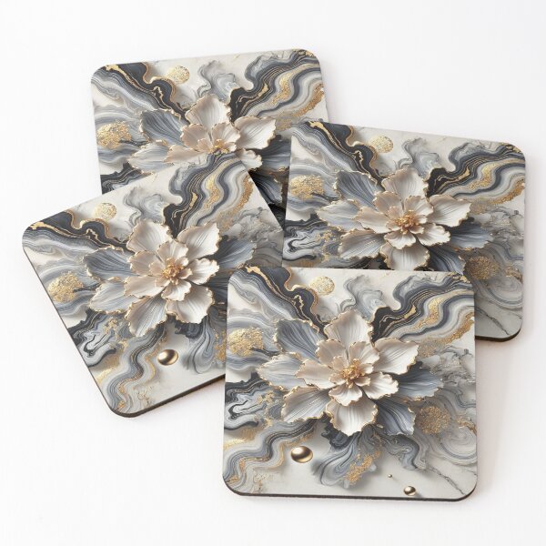 Item preview, Dark and light grey marble with gold highlights – pure elegance and art designed and sold by FotoworldEdel.