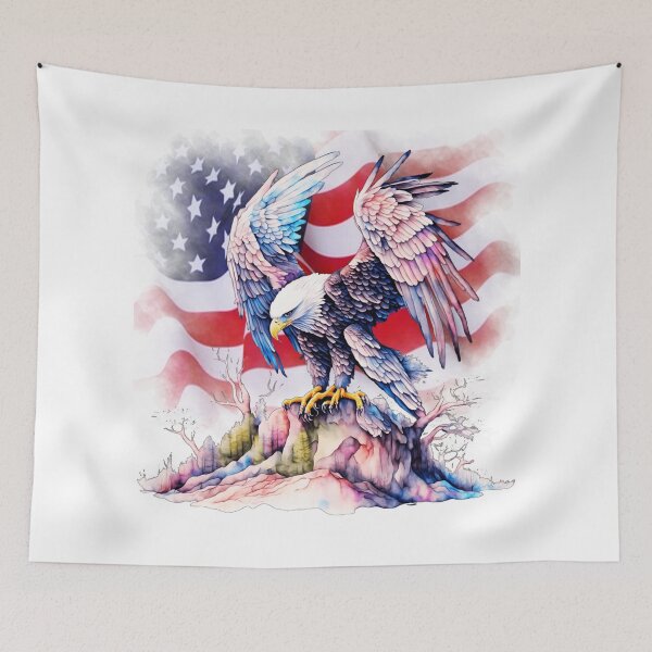 Item preview, Bald Eagle with Ghostly American Flag designed and sold by AmericaFreedom.