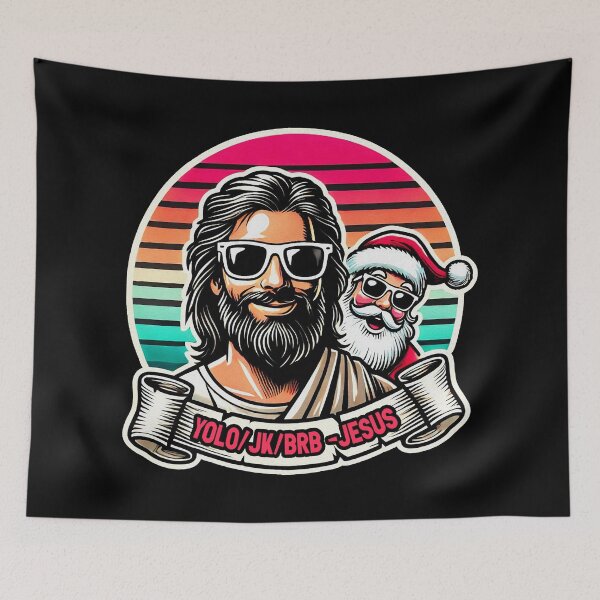 Item preview, YOLO JK BRB Jesus Christ Santa Claus designed and sold by plushism.