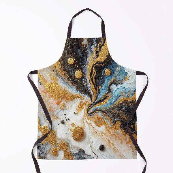 Item preview, Fascinating abstract art with gold powder: A harmonious composition in gold, white and blue designed and sold by FotoworldEdel.