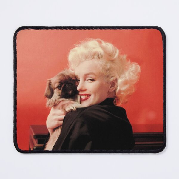 Item preview,  norma monroe dog print reworked print  red background retro designed and sold by mystic lady vintage art and fashion designs.