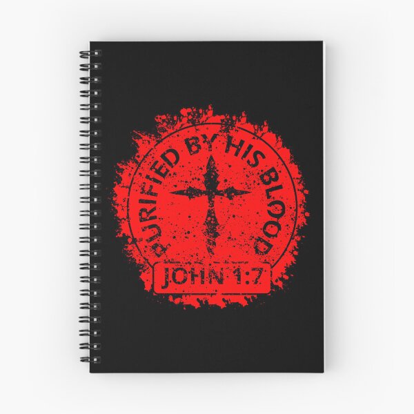 Item preview, Purified by His Blood | Bible Verse Typographic White on Red Design (John 1:7) designed and sold by ZechJohnRB.