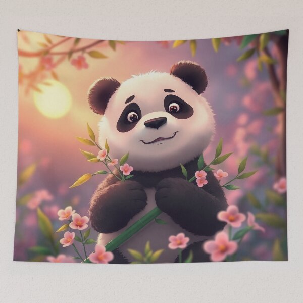 Item preview, Panda and flowers designed and sold by Neranchara.