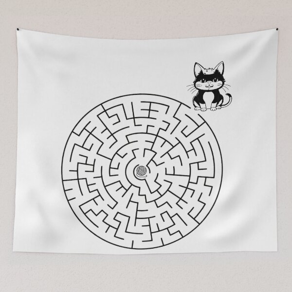 Item preview, Maze with Treats - Cat & Ball of Wool designed and sold by nature. electrified..