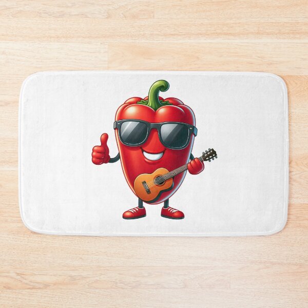 Item preview, Cool Rockstar Red Pepper Playing Guitar designed and sold by Delamoon.